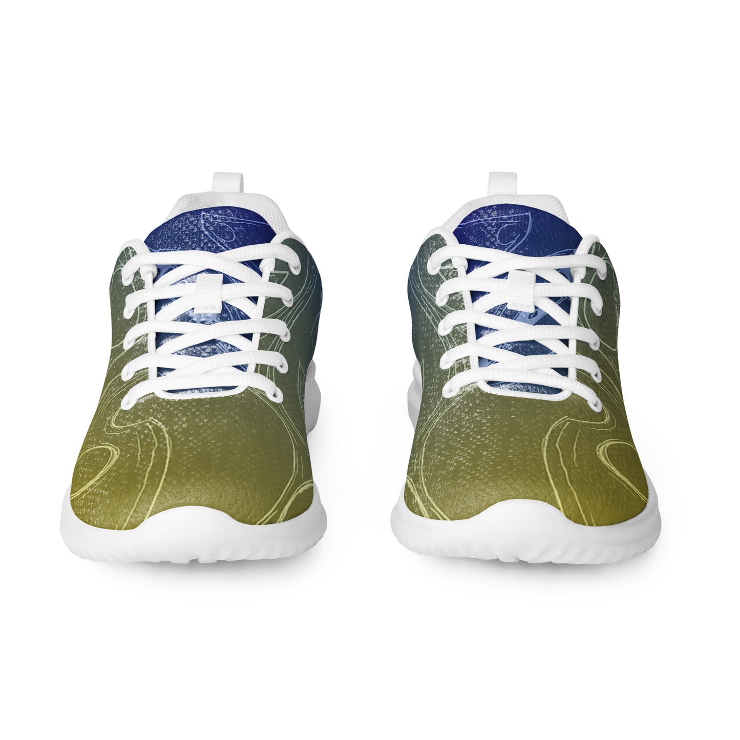 Flowers Blue and Gold Women’s athletic shoes