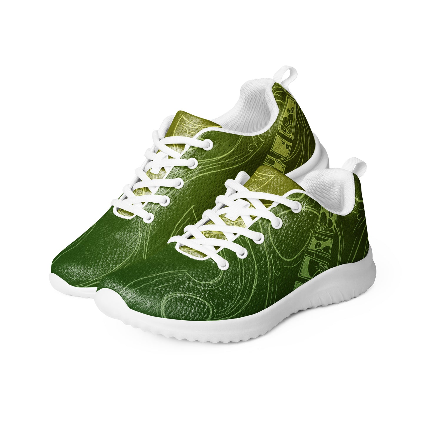 Flowers Green and Gold Women’s athletic shoes