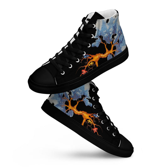 Autism Tree "with black canvas" Women’s high top canvas shoes