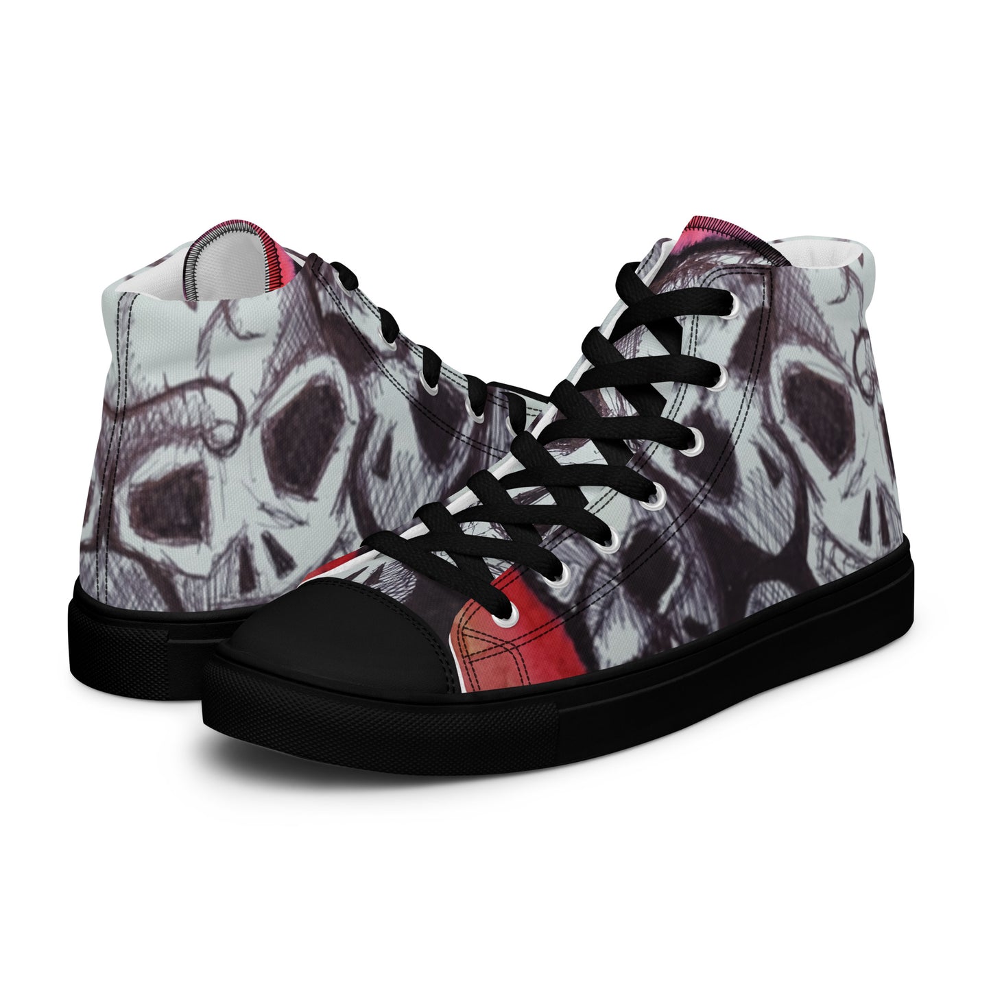 Skulls Women’s high top canvas shoes