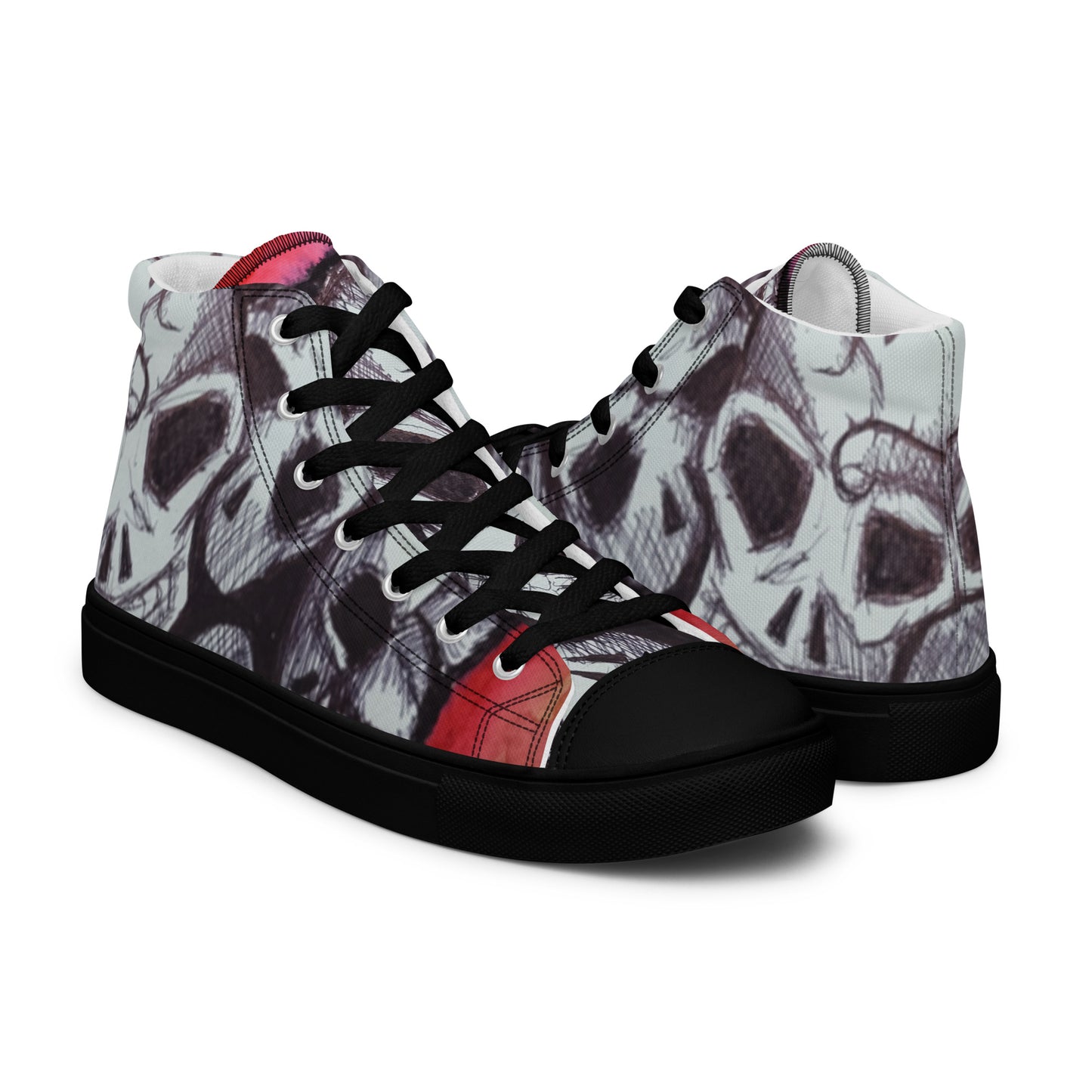 Skulls Women’s high top canvas shoes