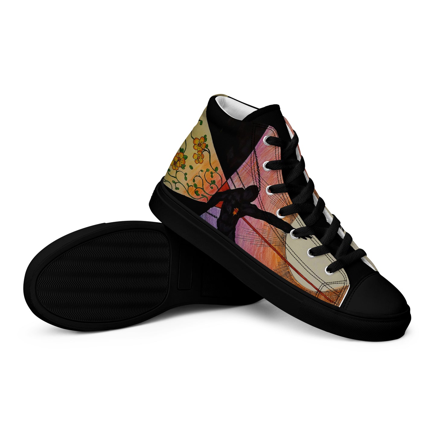 Through the Heart Women’s high top canvas shoes