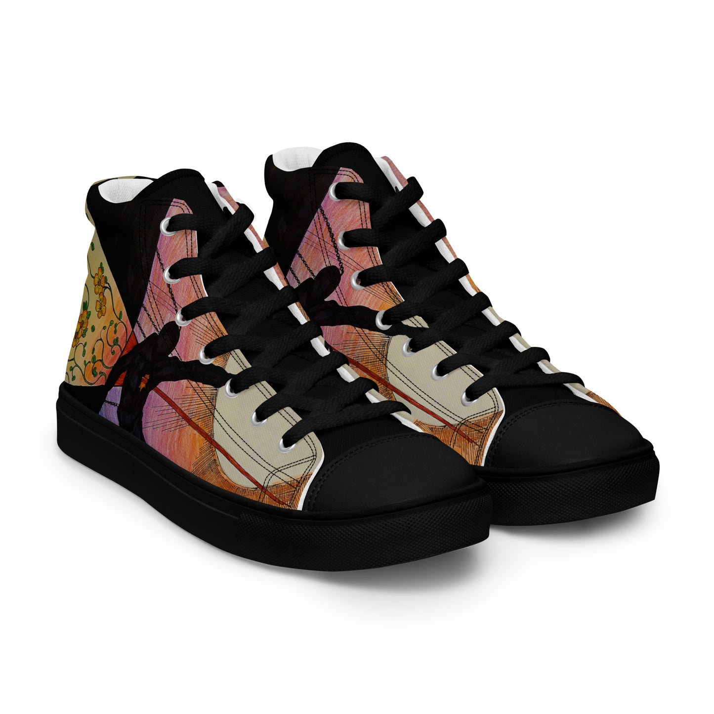 Through the Heart Women’s high top canvas shoes