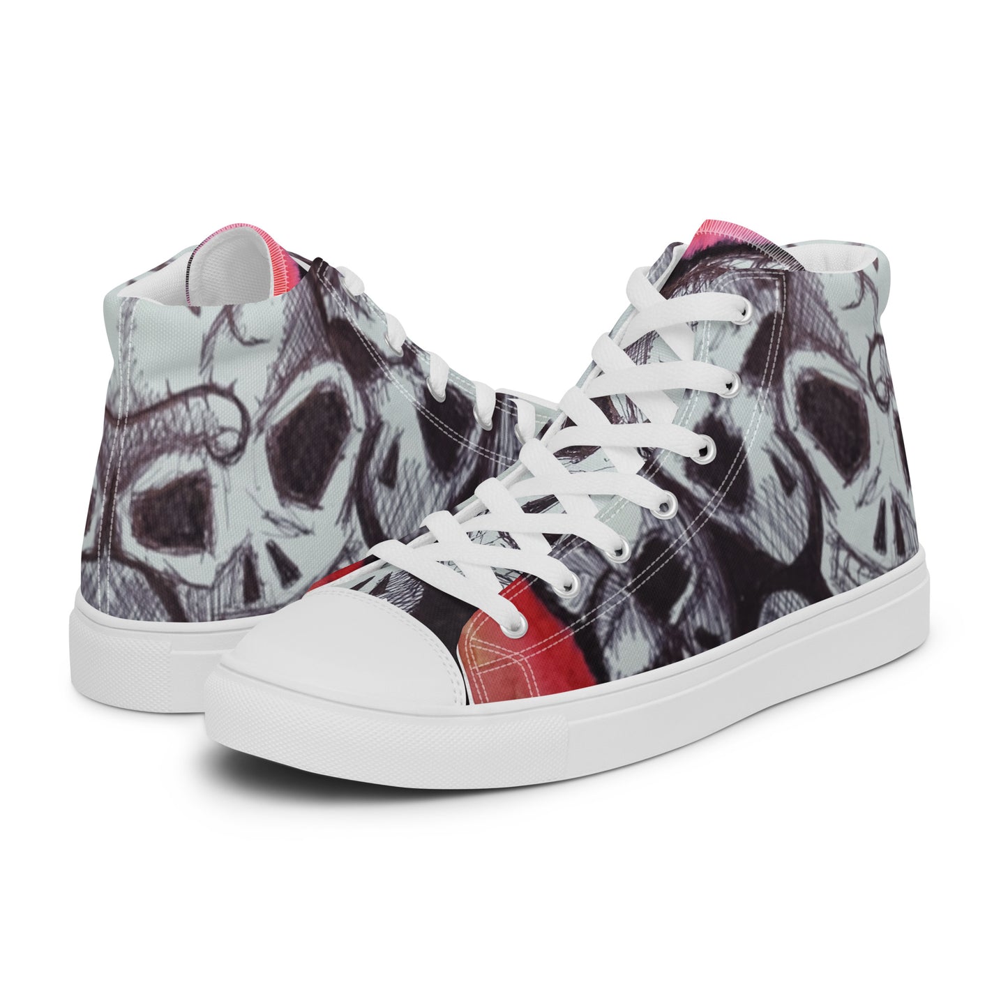 Skulls Women’s high top canvas shoes