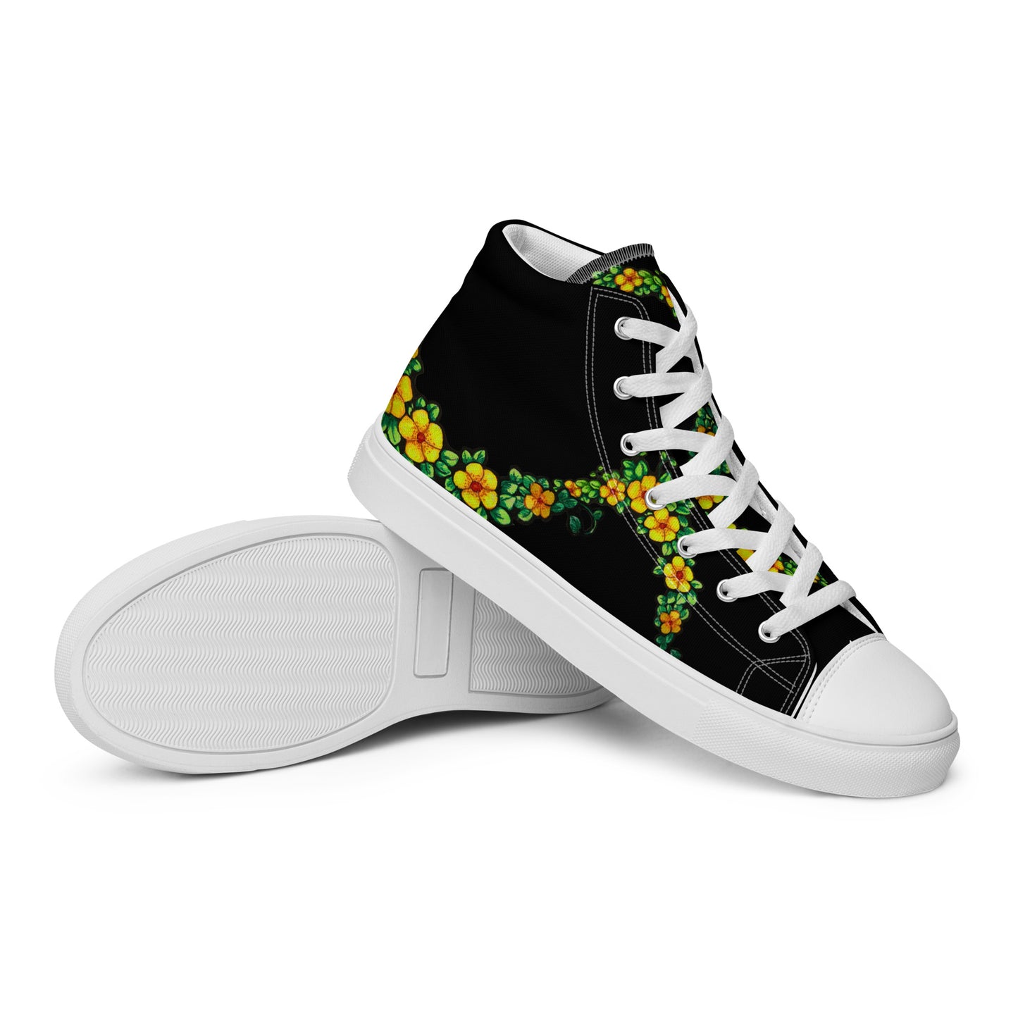 Spring Flowers Women’s high top canvas shoes