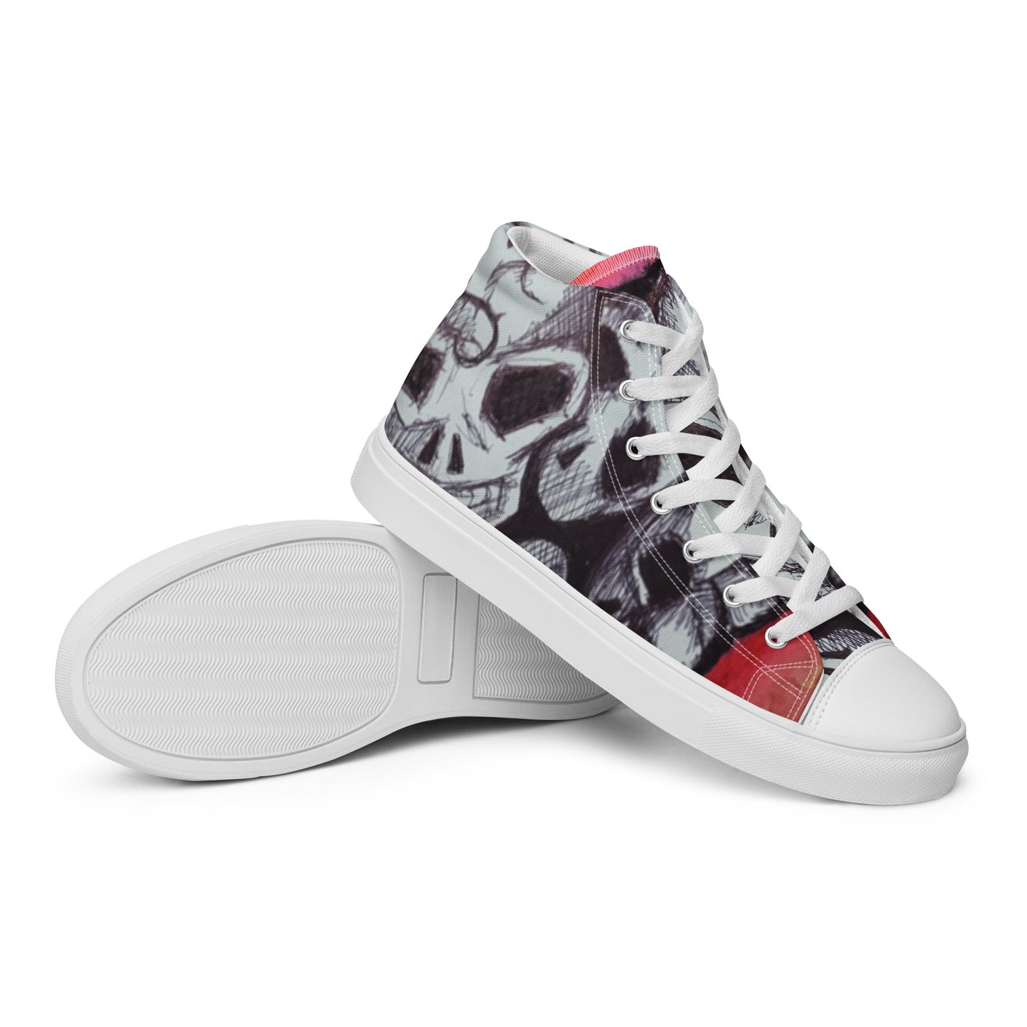 Skulls Women’s high top canvas shoes