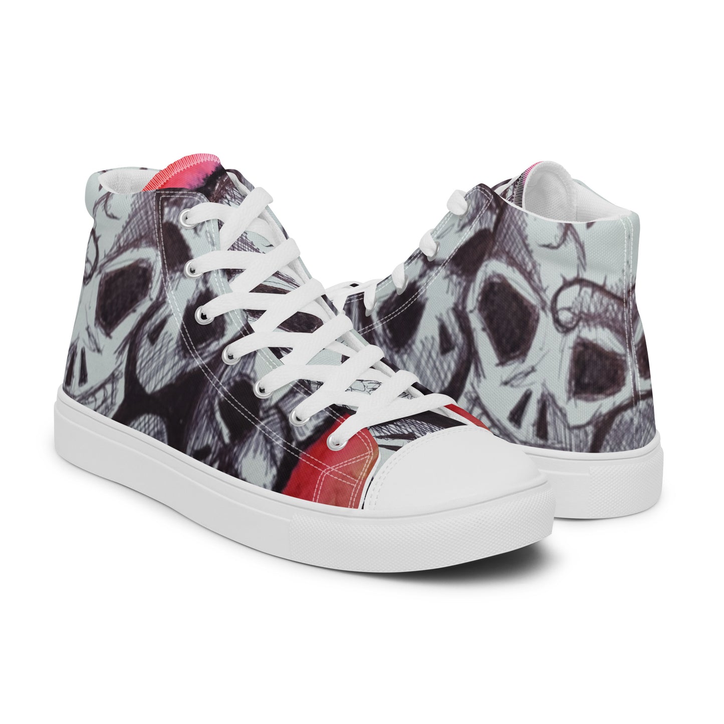 Skulls Women’s high top canvas shoes