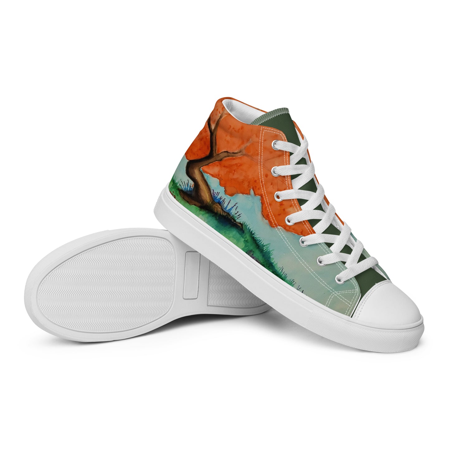 Under the Old Tree Women’s high top canvas shoes